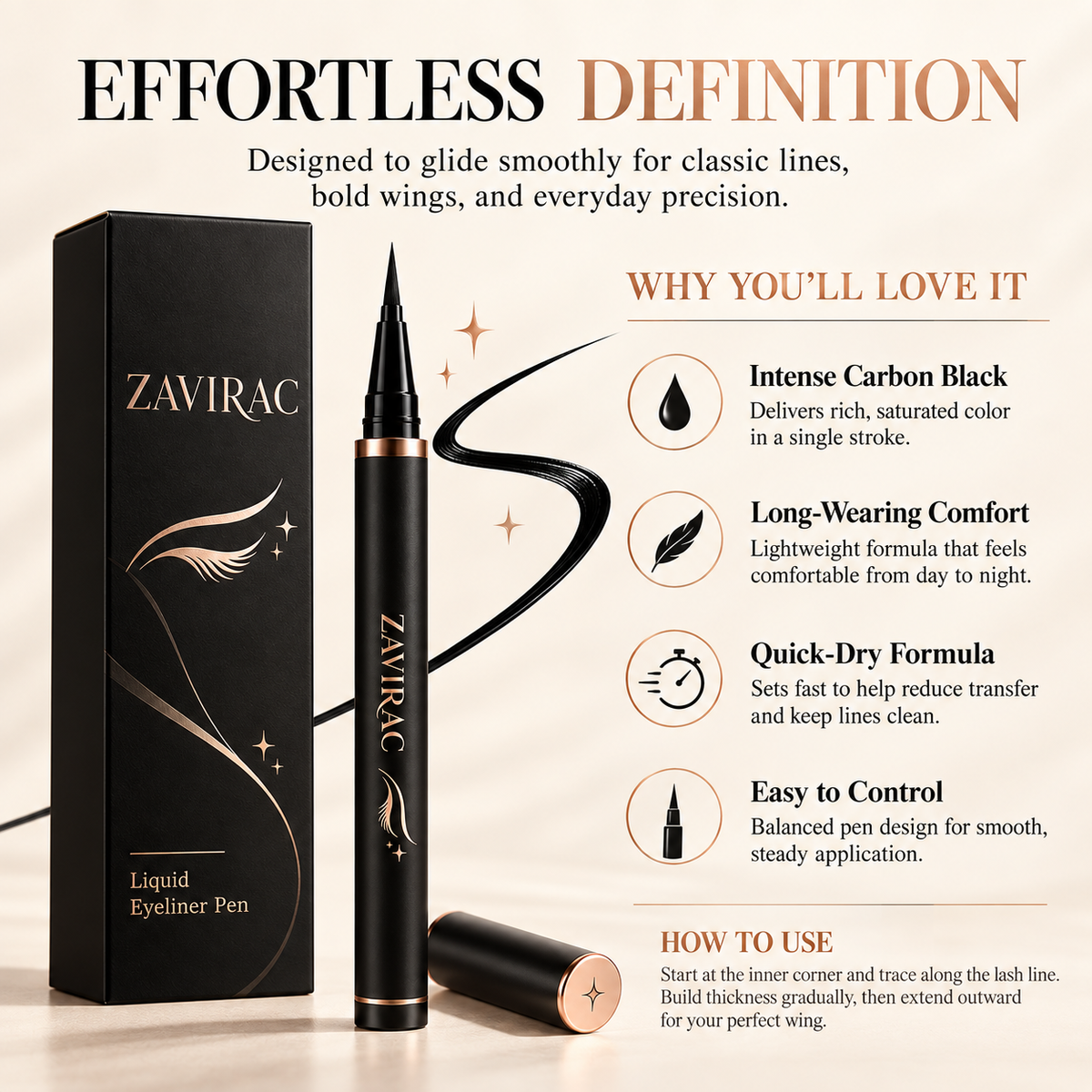 ZAVIRAC Precision Liquid Eyeliner Pen
