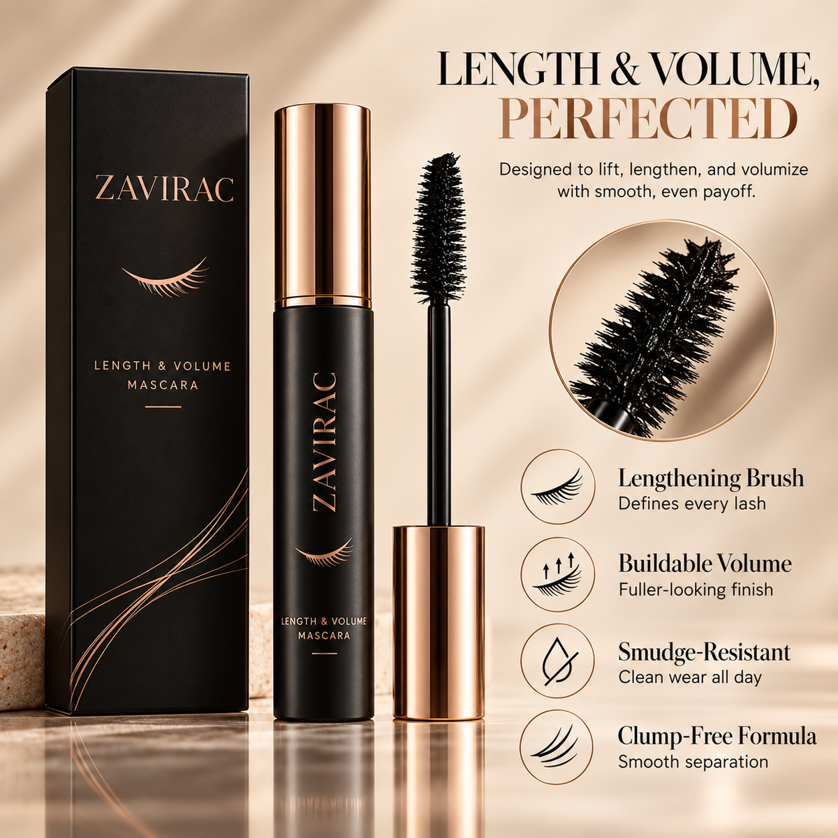 ZAVIRAC Length & Volume Mascara
